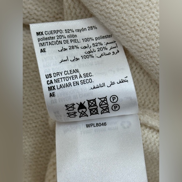 Alfani Women's Faux Fur Cuff Sleeve, Mock Neck Poncho Sweater, Size XL - Picture 9 of 11